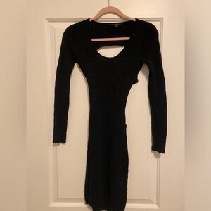 Guess Long Sleeve Textured Mini Dress